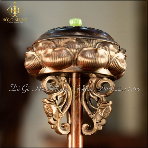 Lư đốt trầm đài sen 