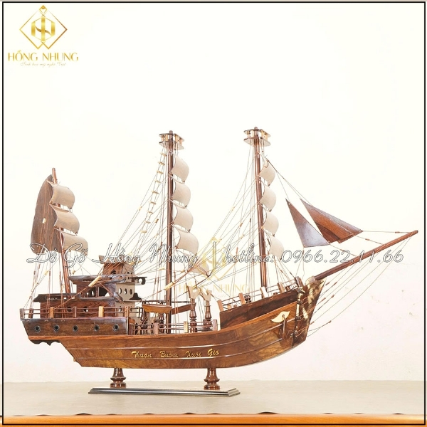 Mô Hình Tàu Đánh Cá Trưng Bày Gỗ Cẩm