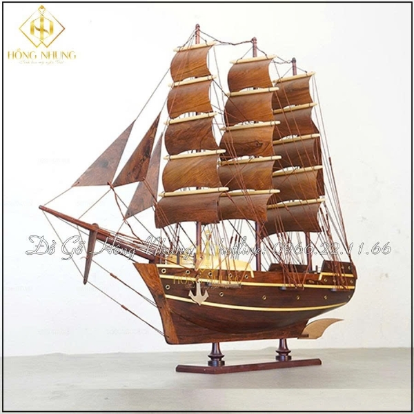 Mô Hình Thuyền Kaiwan gỗ cẩm dài 60cm 