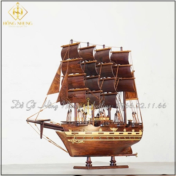 Thuyền France 2 gỗ cẩm dài 40cm 