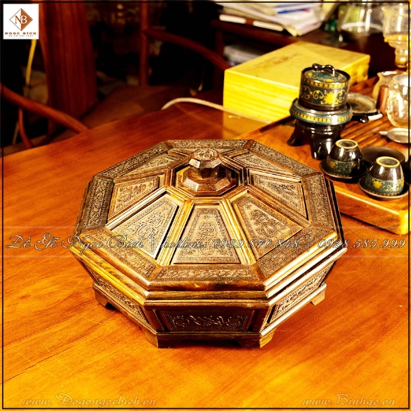 Khay Bàn Trà Gỗ Chạm Thủ Công Cao Cấp