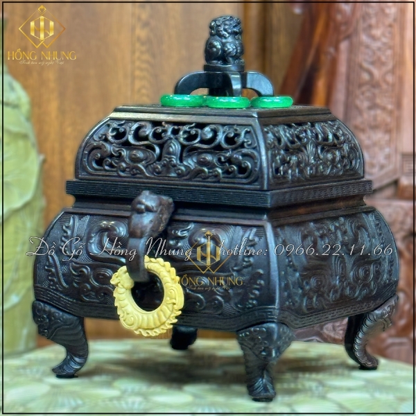 Lư đốt trầm gỗ trắc