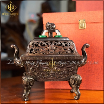 Lư đốt trầm hương gỗ trắc món quà tân gia sang trọng và ý nghĩa