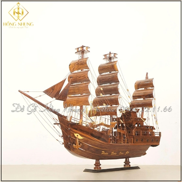 Mô Hình Tàu Đánh Cá Trưng Bày Gỗ Cẩm