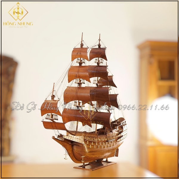 Mô Hình Thuyền Chiến Cổ Gỗ Hương dài 1m20