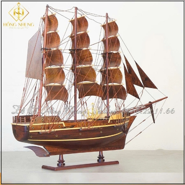 Mô Hình Thuyền Kaiwan gỗ cẩm dài 60cm 