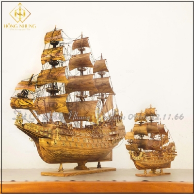 Quà tặng mô hình thuyền buồm Gỗ Sưa Đỏ trang trí
