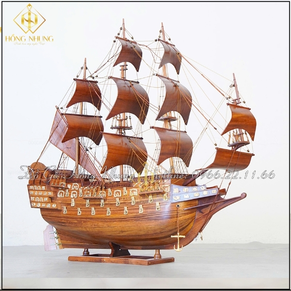 Thuyền buồm trang trí Gỗ Hương phòng khách