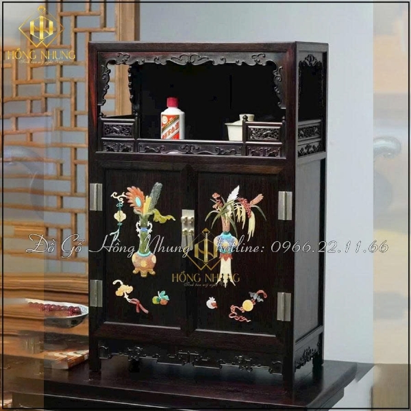 Tủ trà gỗ khảm tinh xảo