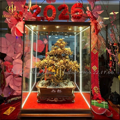 Tượng cây hoa hồng bằng gỗ sưa