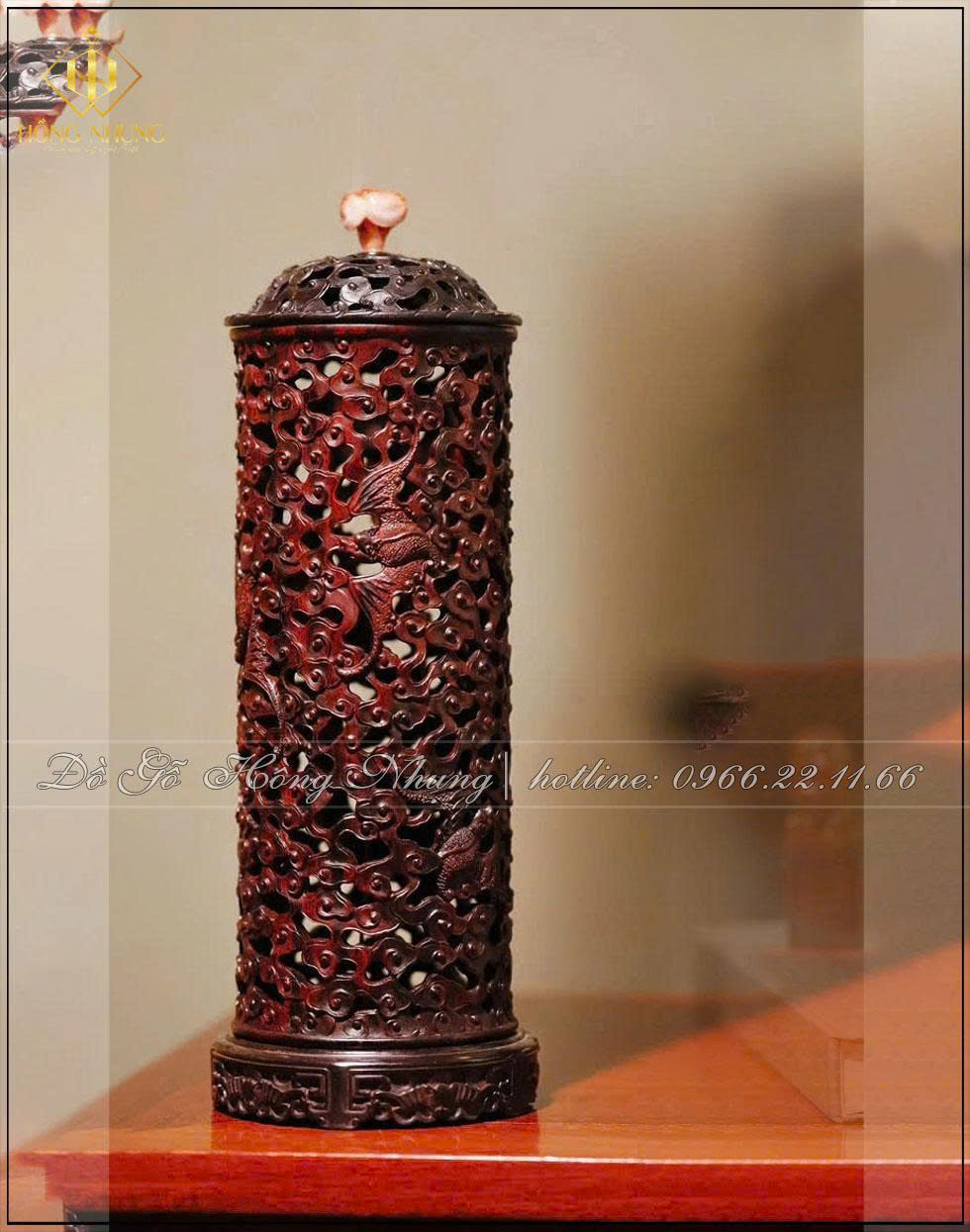 Lư xông trầm tròn trụ đẹp sang trọng