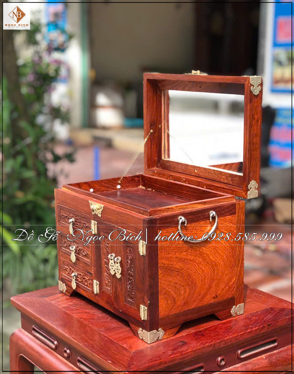 Hộp nữ trang tinh xảo từ gỗ hương đẹp