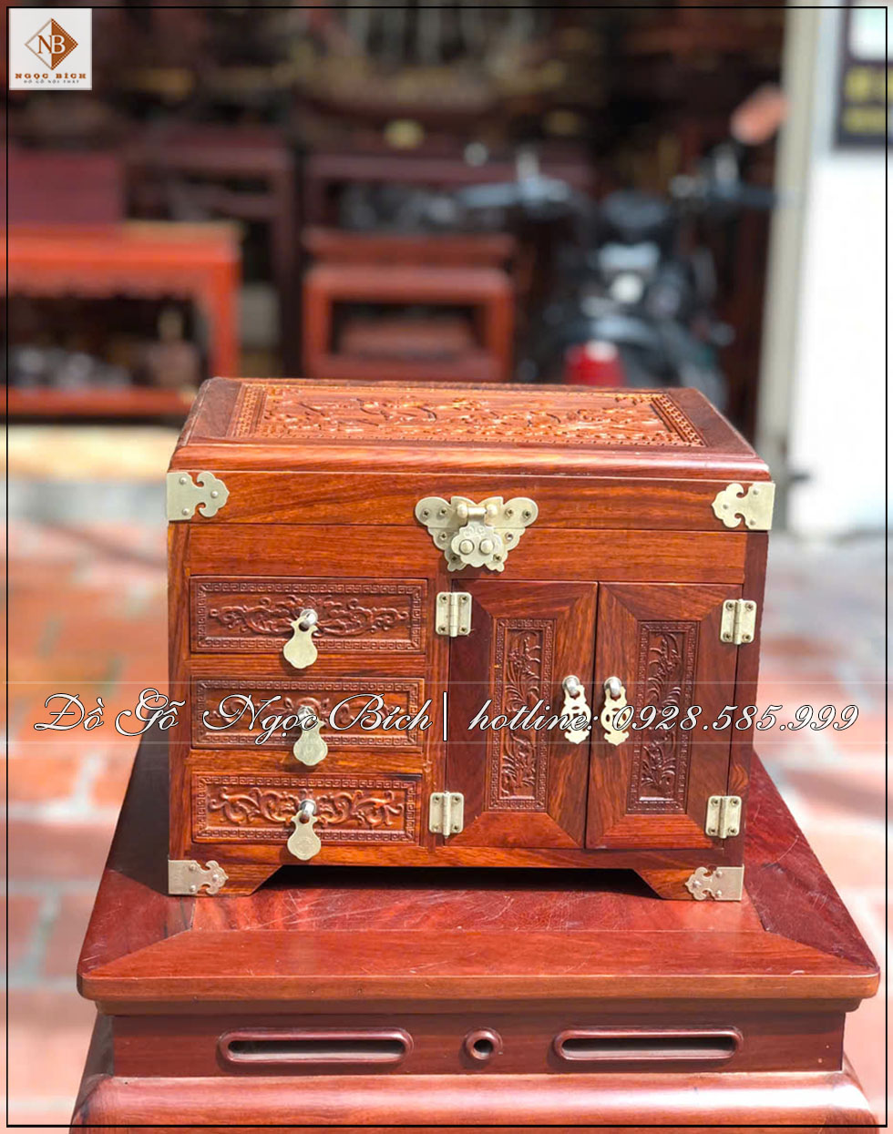  Hộp nữ trang tinh xảo từ gỗ hương cao cấp