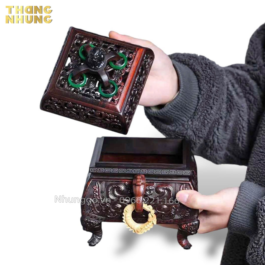 Lư xông trầm chất liệu gỗ trắc