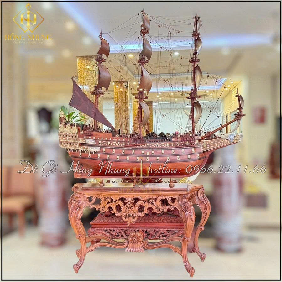 Thuyền buồm gỗ phong thủy mang tài lộc vào không gian