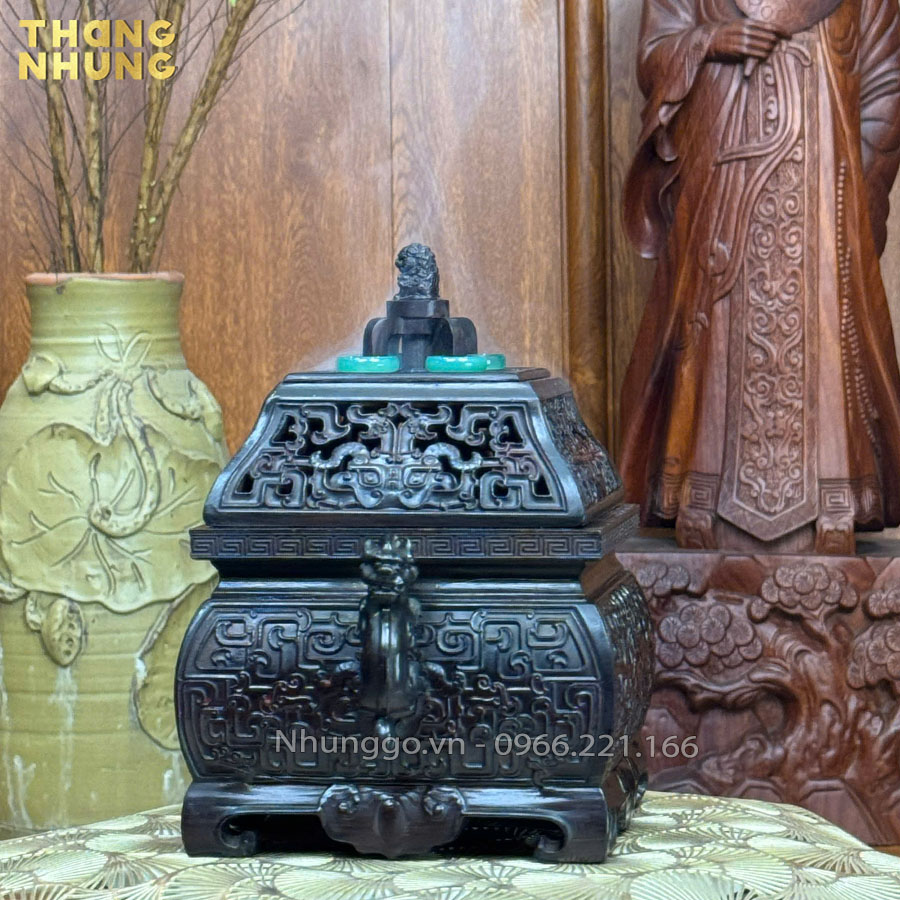 Lư gỗ trắc thích hợp đặt tại phòng khách , phòng làm việc , phòng thờ 